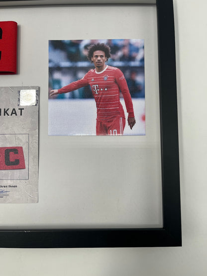 Kapitänsbinde Leroy Sane signiert im Rahmen Bayern München Autogramm COA