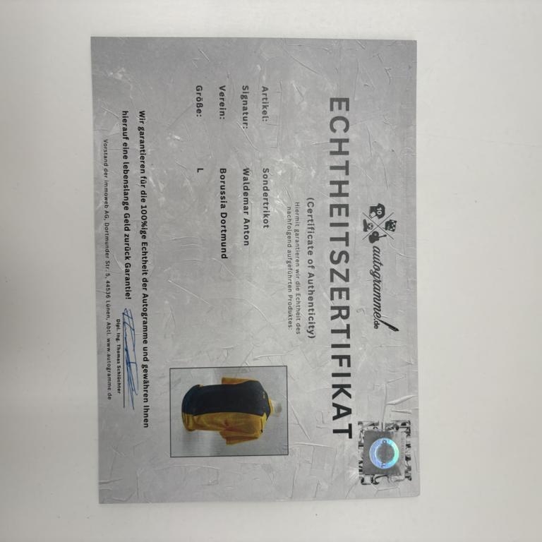 Borussia Dortmund Sondertrikot Waldemar Anton signiert Autogramm Puma BVB L