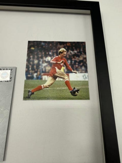 Kapitänsbinde Karl-Heinz Rummenigge signiert im Rahmen Bayern München Autogramm