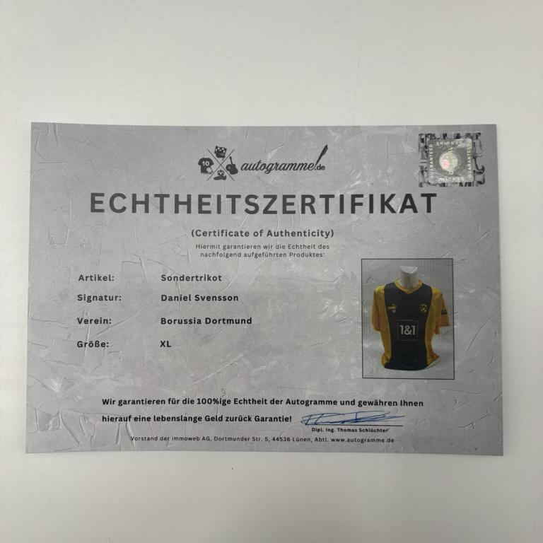 Borussia Dortmund Sondertrikot Daniel Svensson signiert Autogramm Puma BVB XL