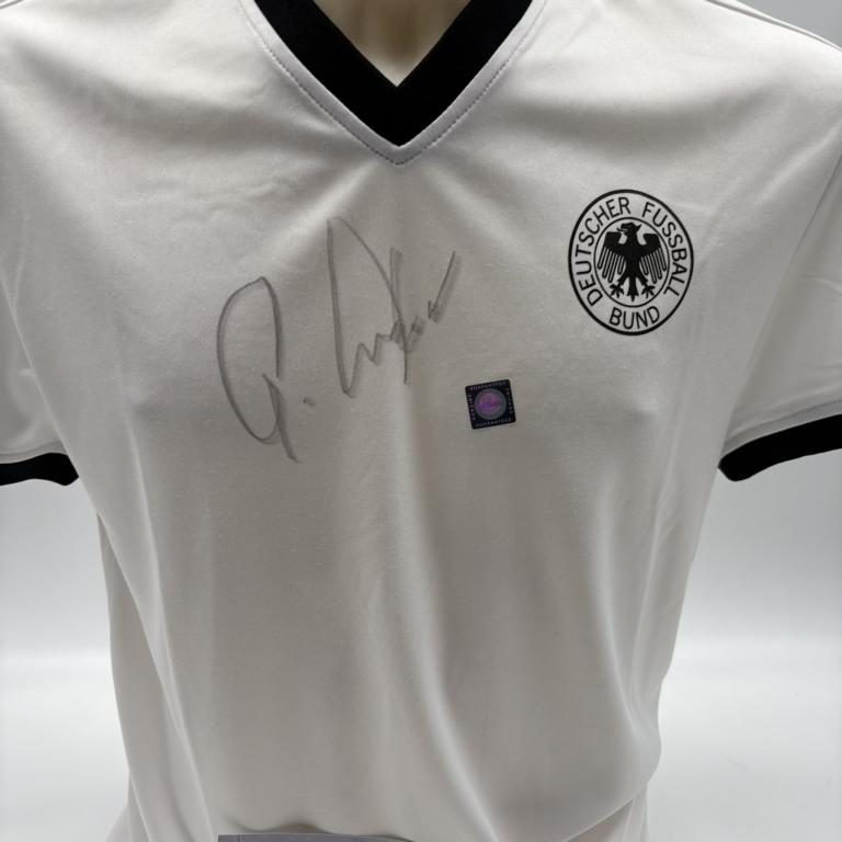 Deutschland T-Shirt Günter Netzer signiert DFB Neu Autogramm M