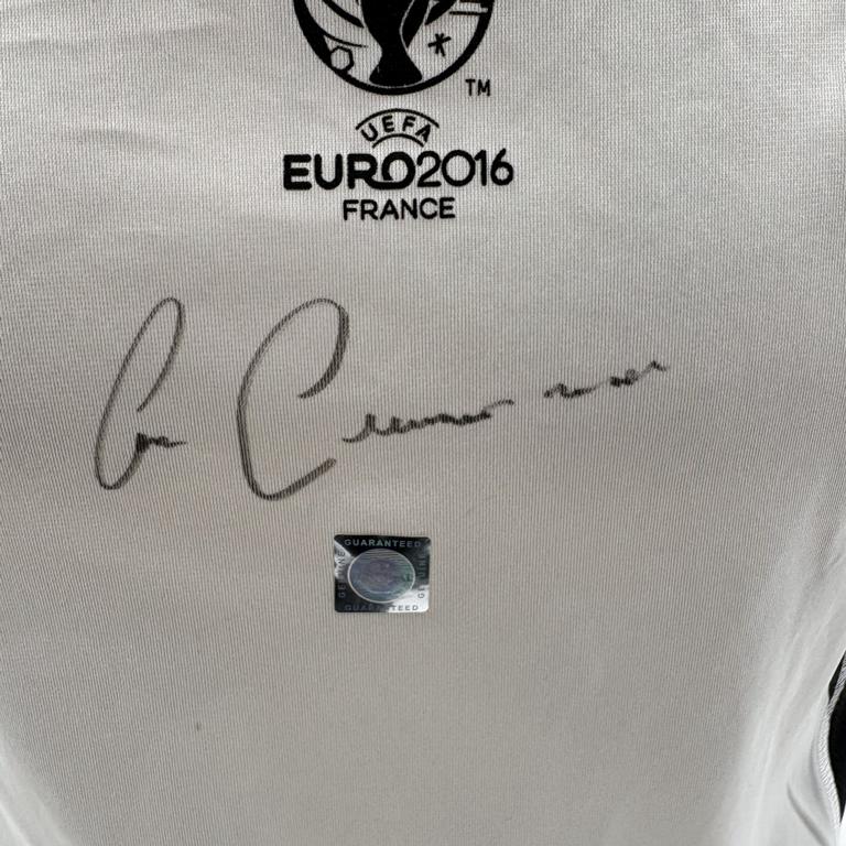 DFB Fanshirt EM 2016  Franz Beckenbauer signiert Adidas COA Deutschland DFB Kaiser 158/164