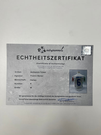 Italy Authentic Jersey Franco Baresi signed autograph COA M