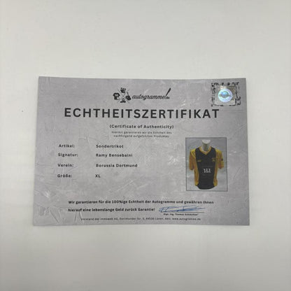 Borussia Dortmund Sondertrikot Ramy Bensebaini signiert Puma COA  Autogramm XL