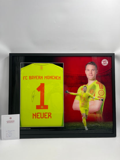 Bayern Munich jersey signed by Manuel Neuer in COA Adidas frame