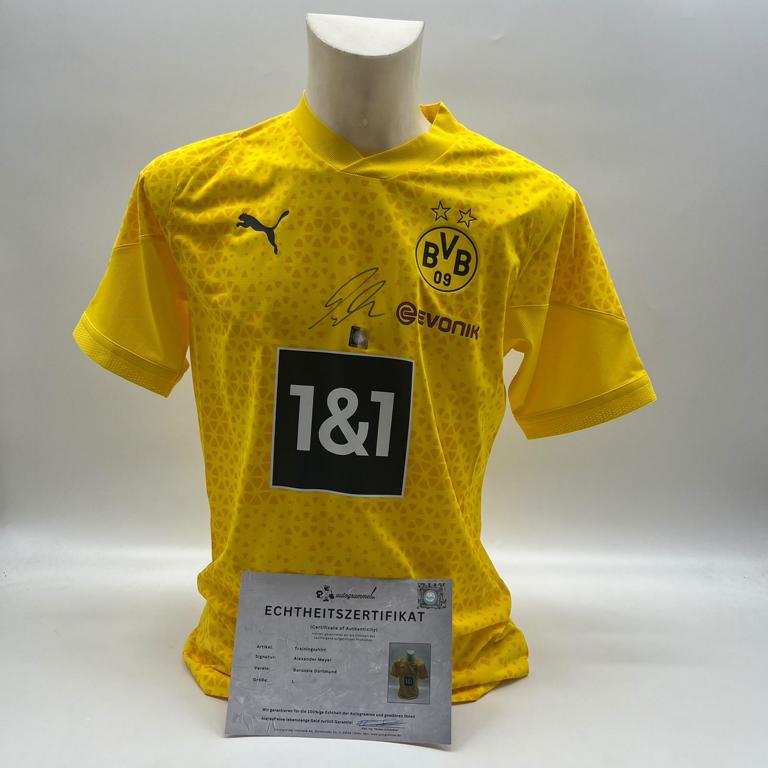 Borussia Dortmund Trainingsshirt Alexander Meyer signiert Puma COA  Autogramm L