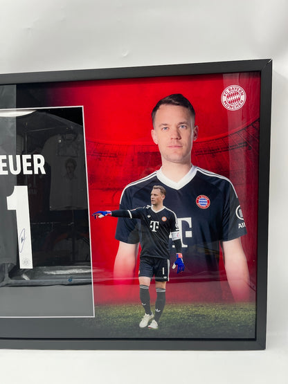 Bayern München Trikot Manuel Neuer signiert im Rahmen COA neu Adidas