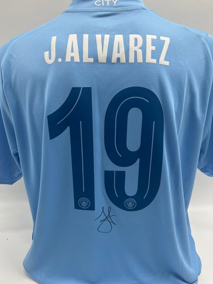 Manchester City Trikot Julian Alvarez signiert Autogramm Puma COA XL