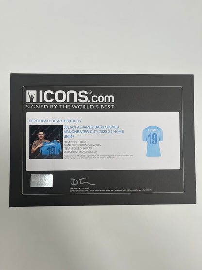 Manchester City Trikot Julian Alvarez signiert Autogramm Puma COA XL
