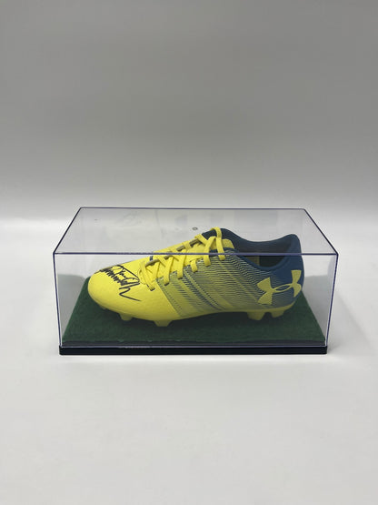 Fußballschuh Toni Schumacher signiert Fußball Autogramm Under Armour