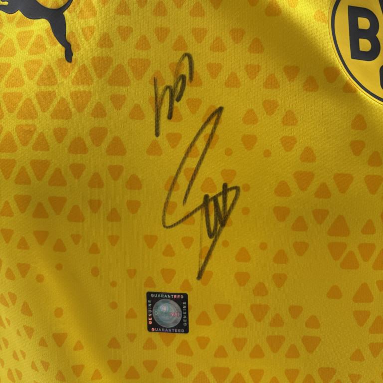 Borussia Dortmund Trainingsshirt Salih Özcan und Julian Reyerson signiert Puma COA  Autogramm M