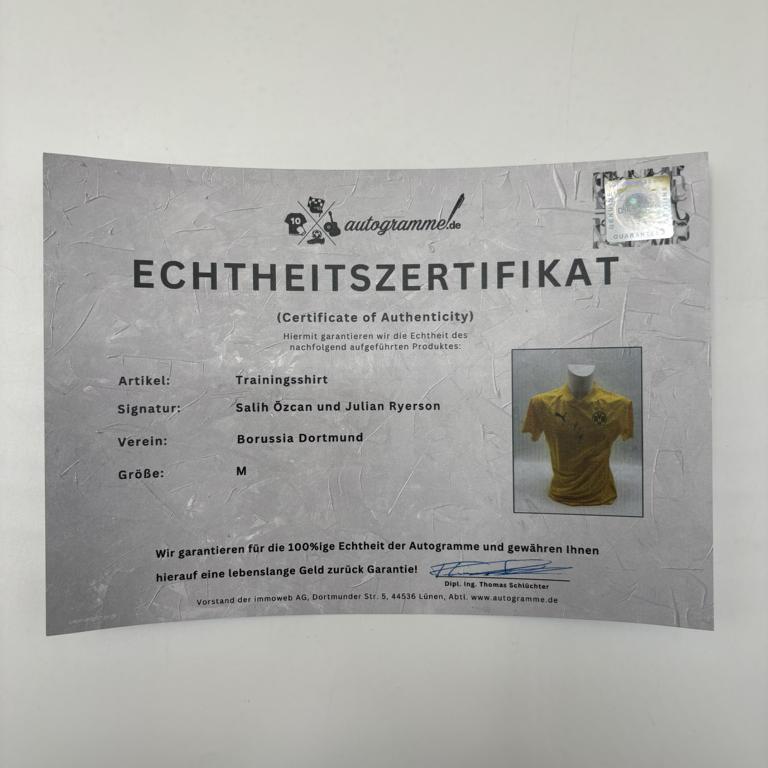 Borussia Dortmund Trainingsshirt Salih Özcan signiert Puma COA  Autogramm S