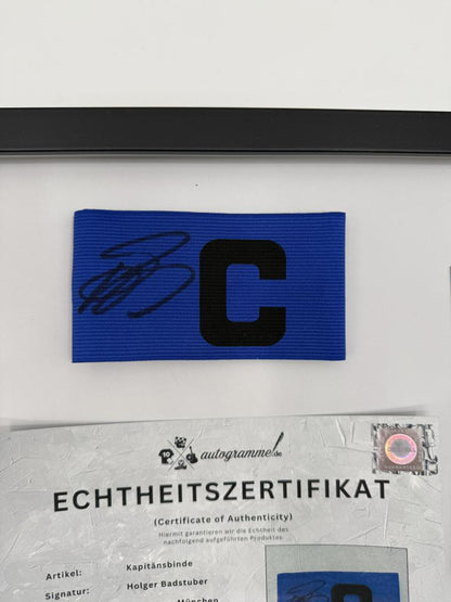 Kapitänsbinde Holger Badstuber signiert im Rahmen Bayern München Fußball COA