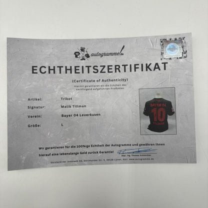 Bayer Leverkusen Trikot Malik Tillman signiert New Balance COA Autogramm L