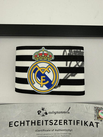 Kapitänsbinde Zinédine Zidane signiert im Rahmen Real Madrid COA Autogramm
