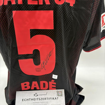 Bayer Leverkusen Trikot Loic Bade signiert New Balance COA Autogramm L