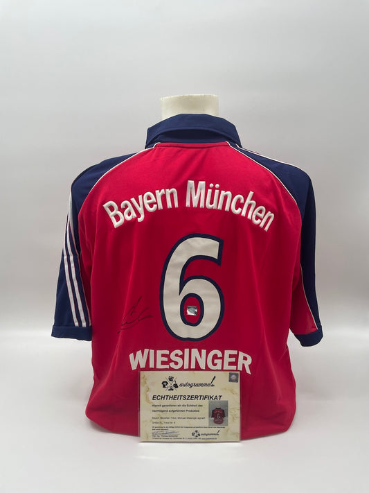Bayern München Trikot Michael Wiesinger signiert Autogramme Bundesliga Adidas XL