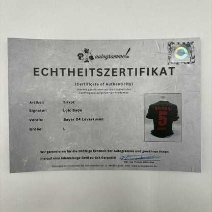 Bayer Leverkusen Trikot Loic Bade signiert New Balance COA Autogramm L