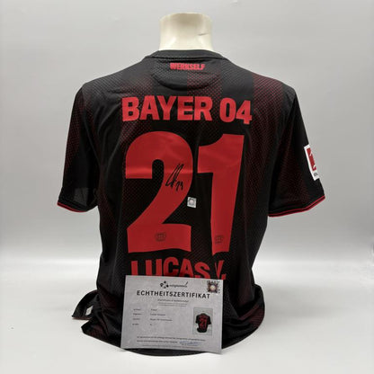 Bayer Leverkusen Trikot Lucas Vazquez signiert New Balance COA Autogramm XL