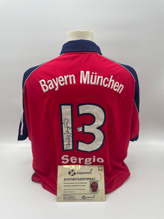 Bayern München Trikot Paulo Sergio signiert Autogramme Bundesliga Adidas Neu XL