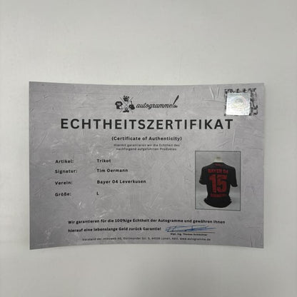 Bayer Leverkusen Trikot Tim Oermann signiert New Balance COA Autogramm L