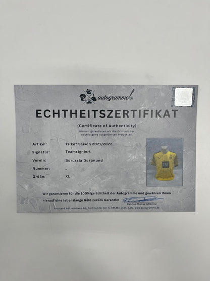 BVB Trikot 2021/2022 Teamsigniert Borussia Dortmund Bellingham Haaland Puma XL