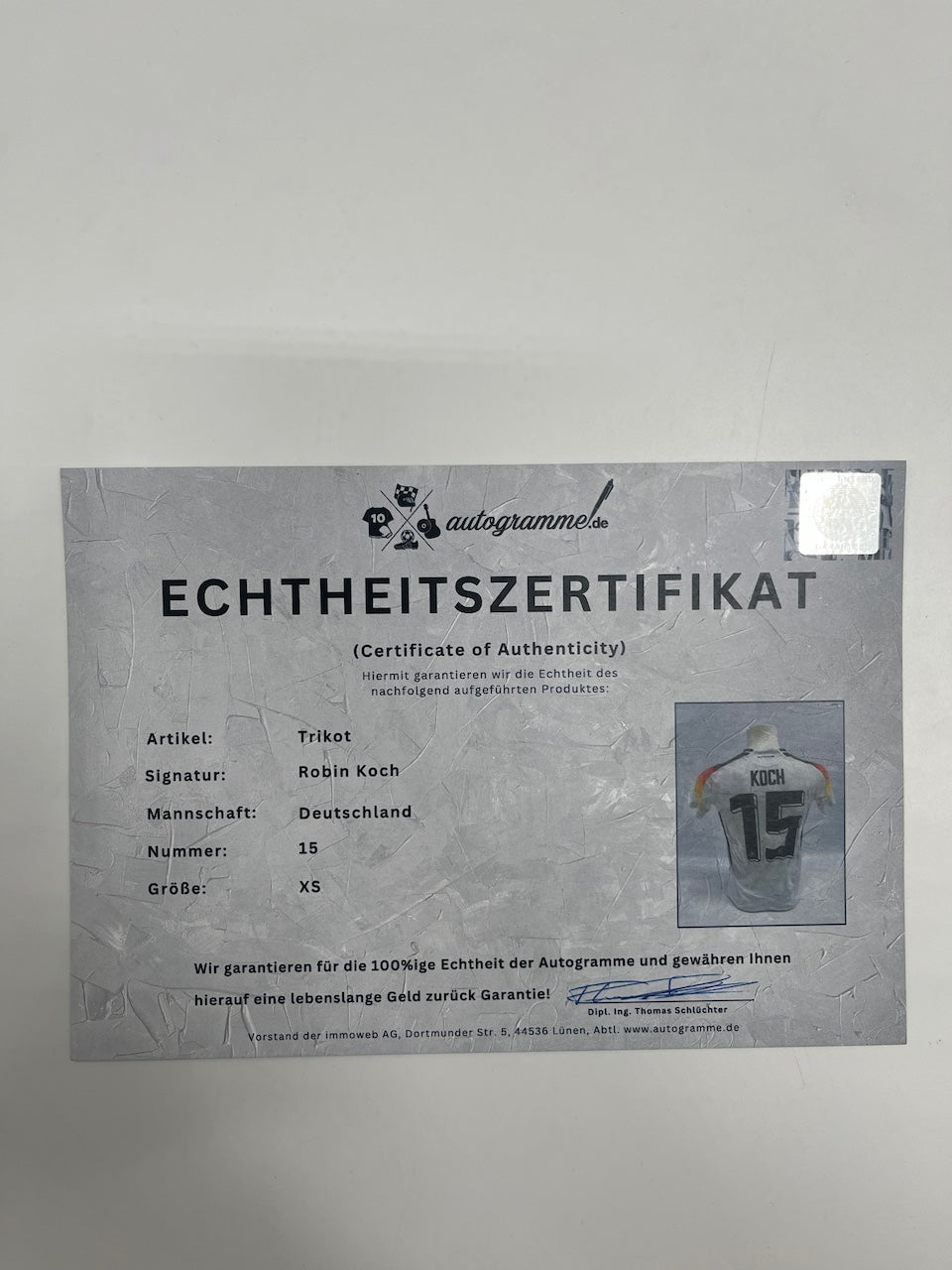 DFB jersey Robin Koch signed Adidas COA Germany autograph XS