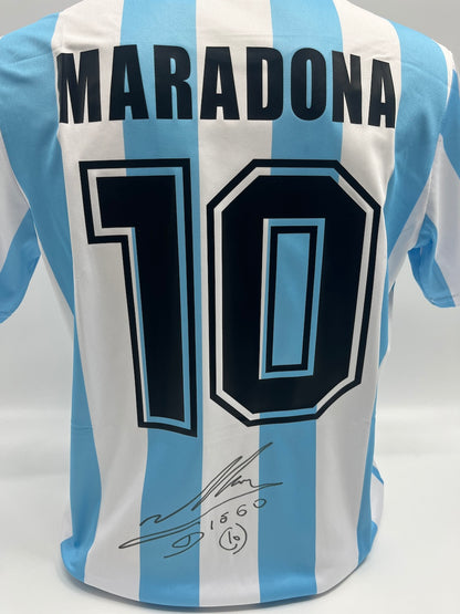 Argentinien Trikot Diego Maradona signiert Autogramm COA L