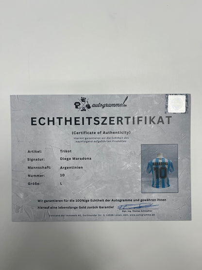 Argentinien Trikot Diego Maradona signiert Autogramm COA L