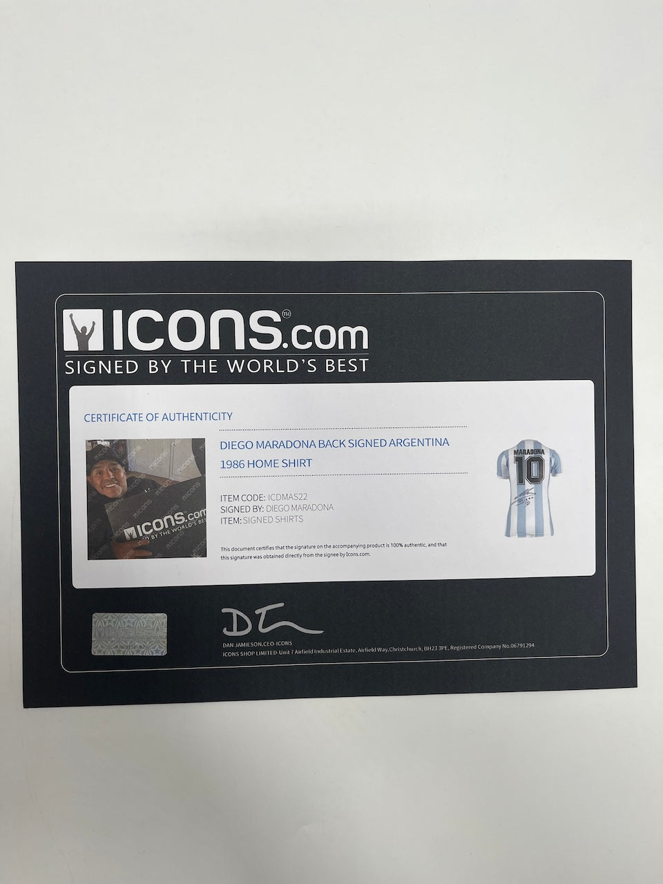 Argentinien Trikot Diego Maradona signiert Autogramm COA L