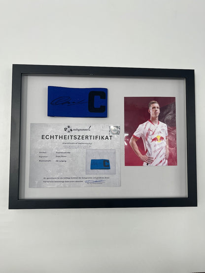 Captain's armband signed by Dani Olmo in a frame RB Leipzig autograph