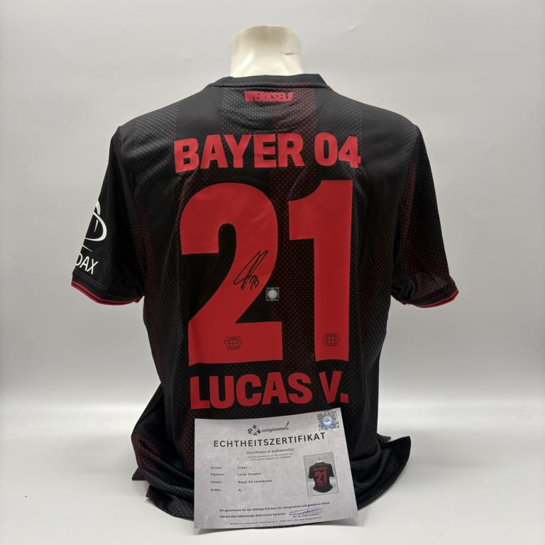Bayer Leverkusen Trikot Lucas Vazquez signiert New Balance COA Autogramm XL