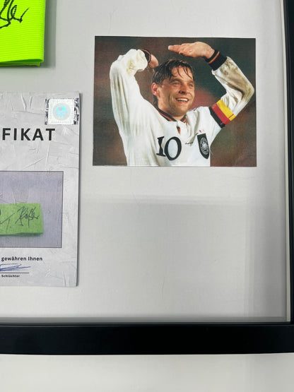Captain's armband signed by Thomas Häßler as part of the DFB Football Autograph series