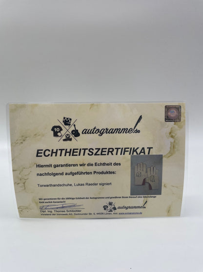 Torwarthandschuhe Lukas Raeder signiert Autogramm Bayern Unterschrift Adidas Neu