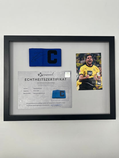 Kapitänsbinde Emre Can signiert im Rahmen Borussia Dortmund Autogramm neu