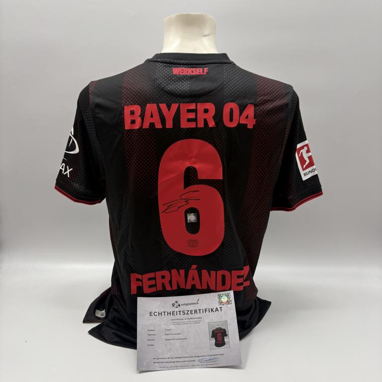 Bayer Leverkusen Trikot Equi Fernandez signiert New Balance COA Autogramm L