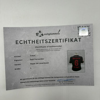 Bayer Leverkusen Trikot Equi Fernandez signiert New Balance COA Autogramm L