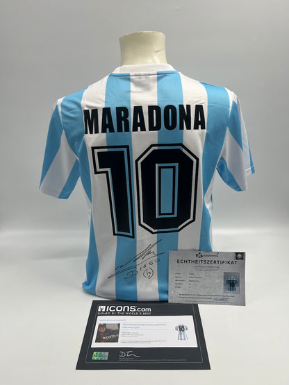 Argentinien Trikot Diego Maradona signiert Autogramm COA L