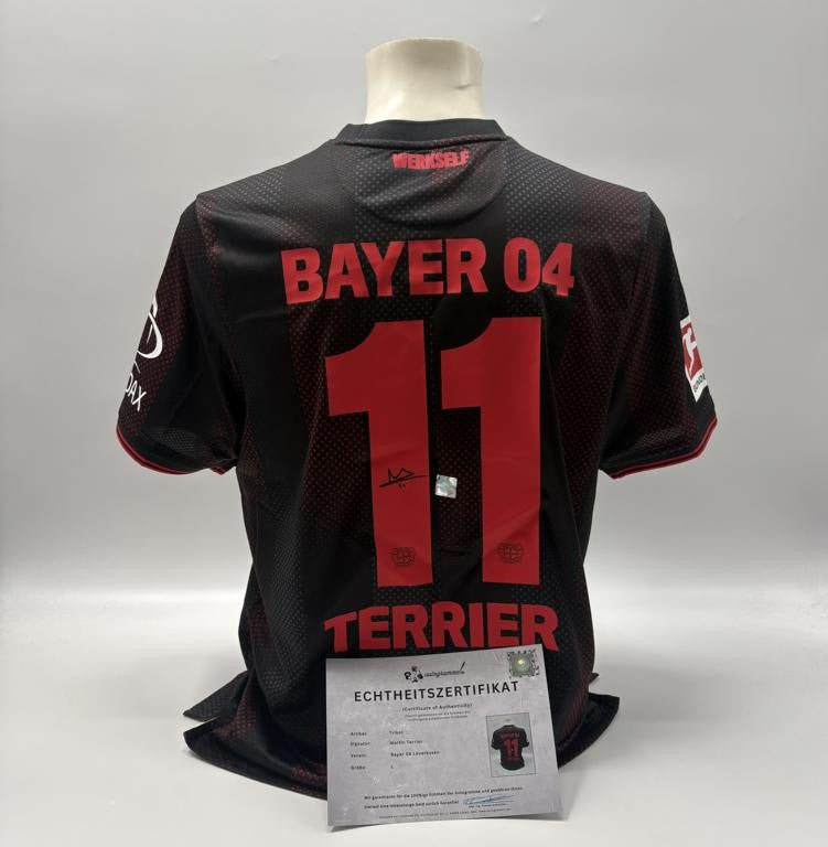 Bayer Leverkusen Trikot Martin Terrier signiert New Balance COA Autogramm L