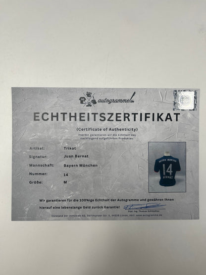 Bayern München Trikot Juan Bernat signiert Autogramme Adidas M