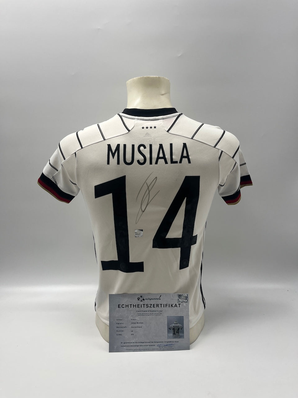 DFB Trikot Jamal Musiala signiert Adidas COA Deutschland Autogramm 152