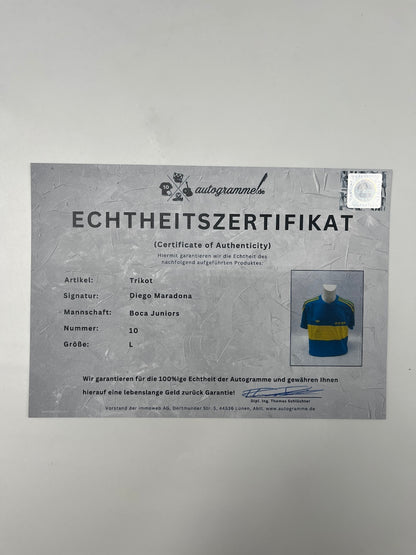 Boca Junior Trikot Diego Maradona signiert Autogramm COA L