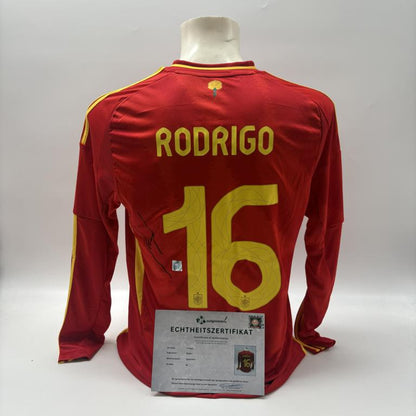 Spanien Trikot langarm Rodri signiert Adidas COA Autogramm M