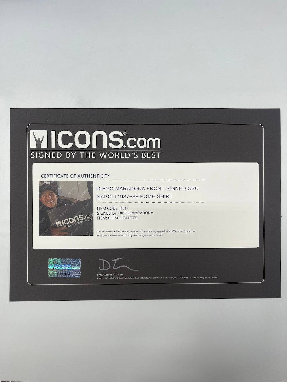 SSC Neapel Trikot Diego Maradona signiert Autogramm COA L