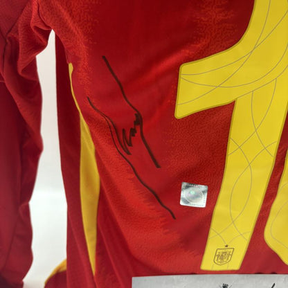 Spanien Trikot langarm Rodri signiert Adidas COA Autogramm M