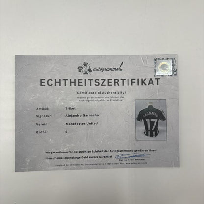 Manchester United Trikot Alejandro Garnacho signiert Autogramm Adidas COA S