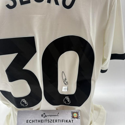 Manchester United Trikot Benjamin Sesko signiert Autogramm Adidas COA XL