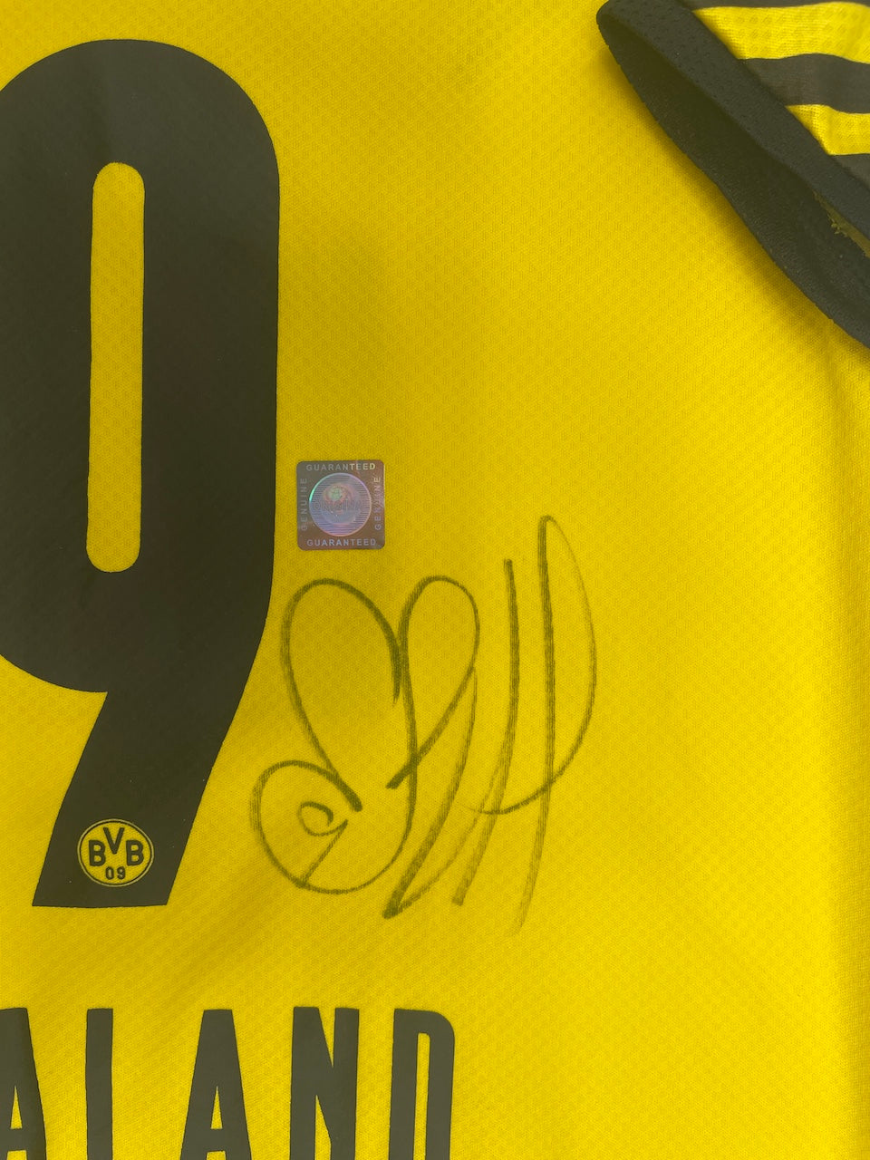 Borussia Dortmund Trikot Erling Haaland signiert im Rahmen COA Puma BVB Fußball