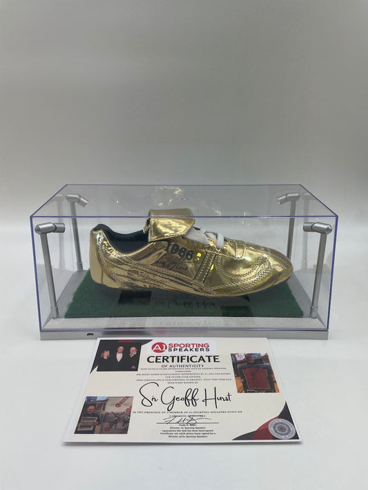 Fußballschuh Geoff  Hurst signiert Beleuchtung England West Ham United Wembley