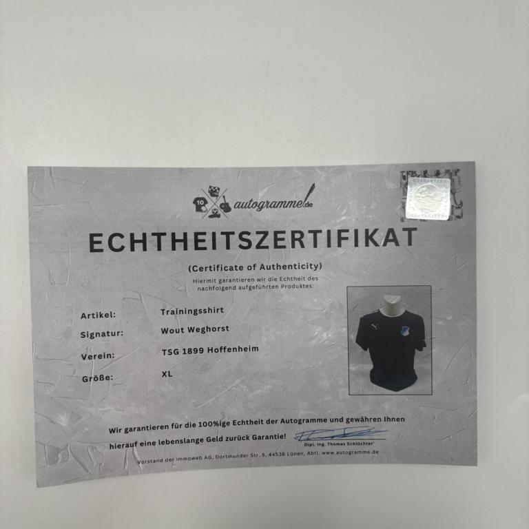 1899 Hoffenheim Shirt Wout Weghorst signiert Bundesliga Fußball Neu Puma XL